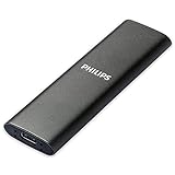 Philips Portable External 2TB SSD – Ultra Slim SATA Ultra Speed ​​USB-C – USB, Lesegeschwindigkeit bis zu 550 MB/s, Schreibgeschwindigkeit bis zu 550 MB/s, Aluminium