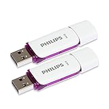 Philips 2 Pack USB Stick 64GB Memory USB 2.0 Flash Drive Snow Edition for PC, Laptop, Computer Data Storage 2 x 64GB Reads up to 25MB/sk