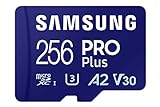 Samsung PRO Plus microSD-Karte + SD-Adapter, 256 GB, Für Mobile Gaming auf Smartphones, Tablets und Handheld Konsolen, UHS-I U3, Full HD & 4K UHD, 180 MB/s Lesen, 130 MB/s Schreiben, MB-MD256SA/EU