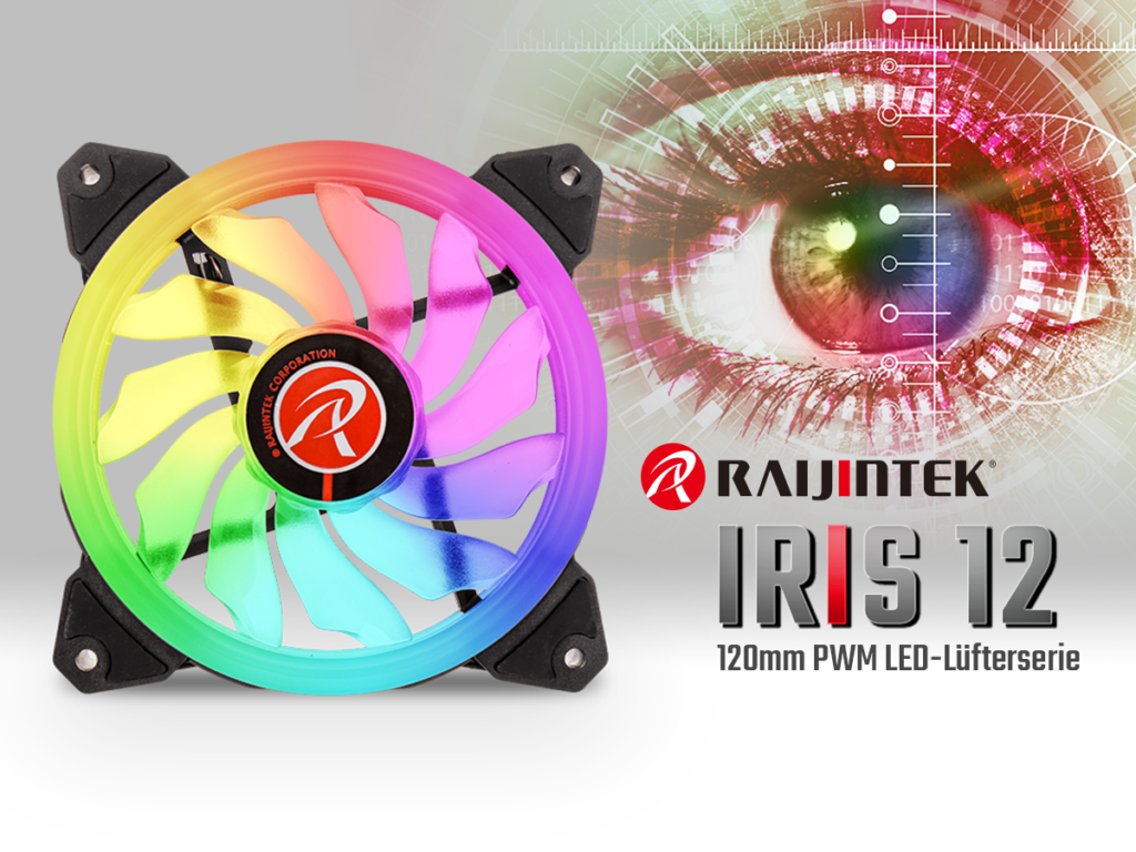JETZT bei Caseking – Farbenpracht pur: Die neue Raijintek IRIS 12 LED-Lüfter-Serie