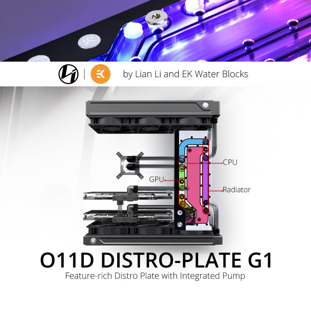 Pumpe Accessoire Lian Li O11D Distro-Plate G1 Verteilerplatte DRGB INKL 