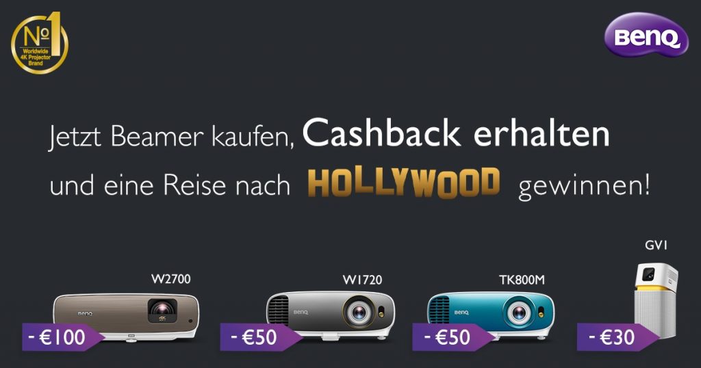 BenQ Beamer-Cashback-Aktion inklusive Verlosung einer Hollywood-Reise