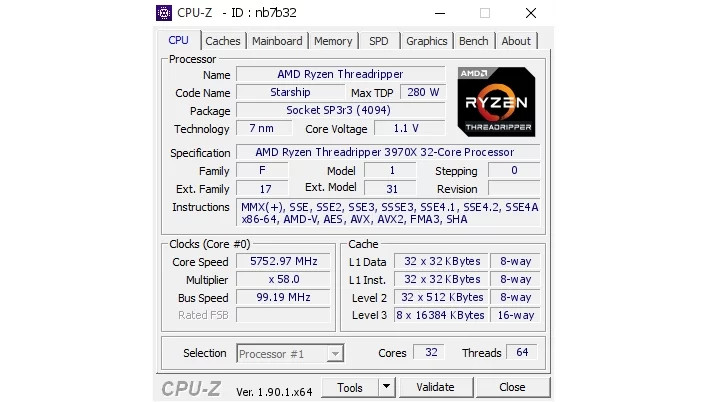 Threadripper 3970X CPU-Z