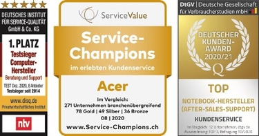 Acer wiederholt für herausragenden Kundenservice ausgezeichnet