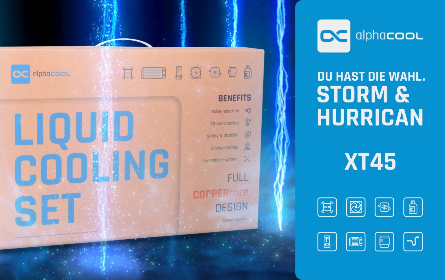 Alphacool Core Hurrican, Storm & Wind water cooling sets