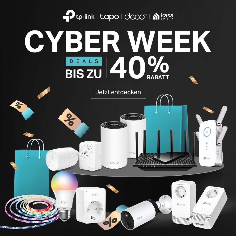 Entdecken Sie die TP-Link Cyber Week Deals: Bis zu 40% Rabatt auf ausgewählte Produkte TP-Link