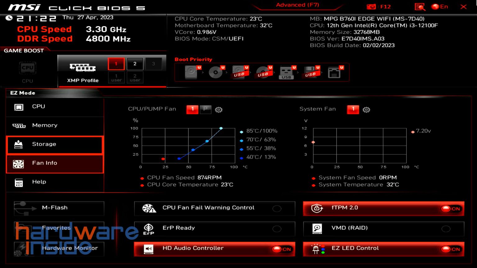 MSI MPG B760I EDGE WIFI BIOS