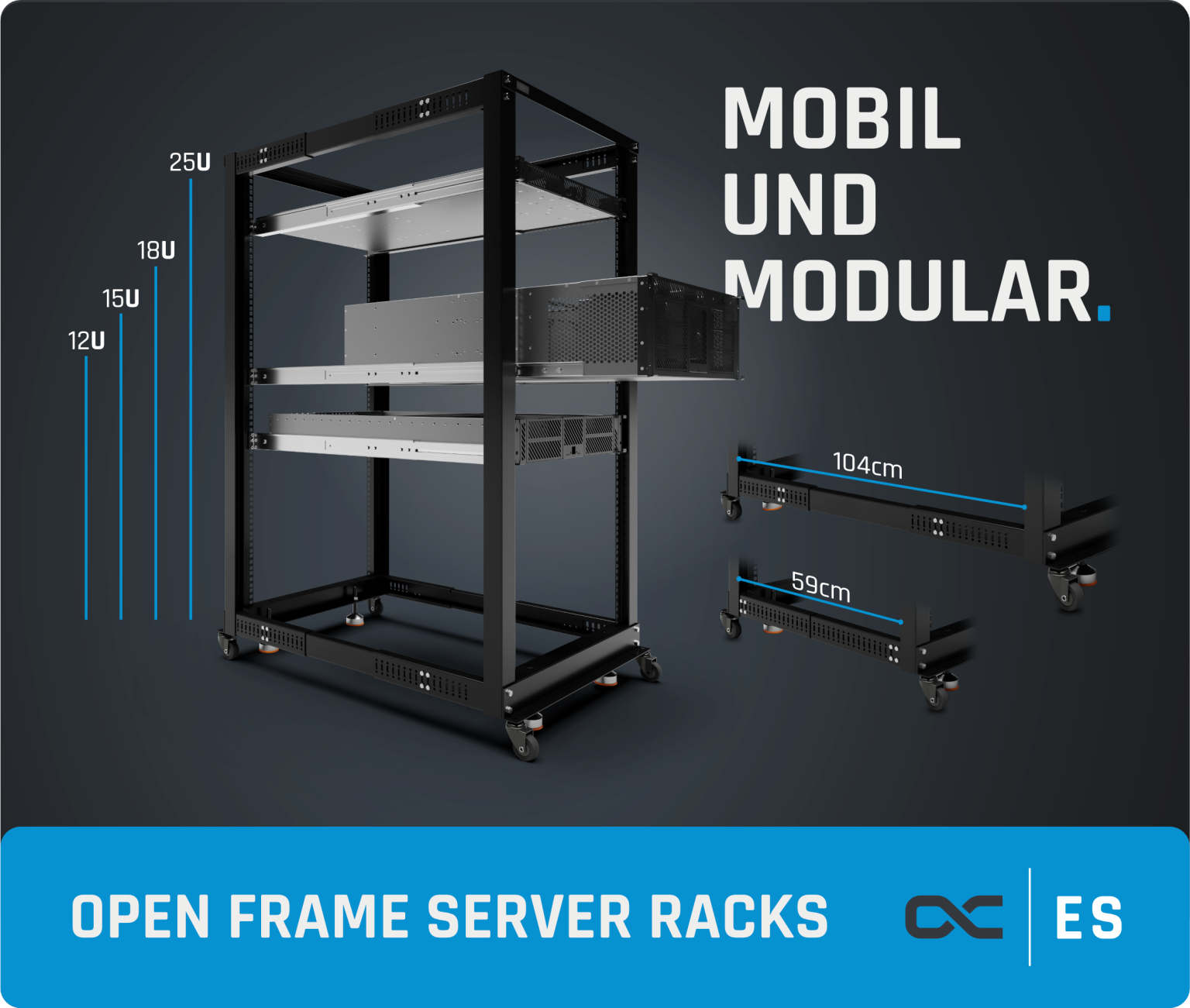 Mobile and Modular – the new open frame server racks by Alphacool