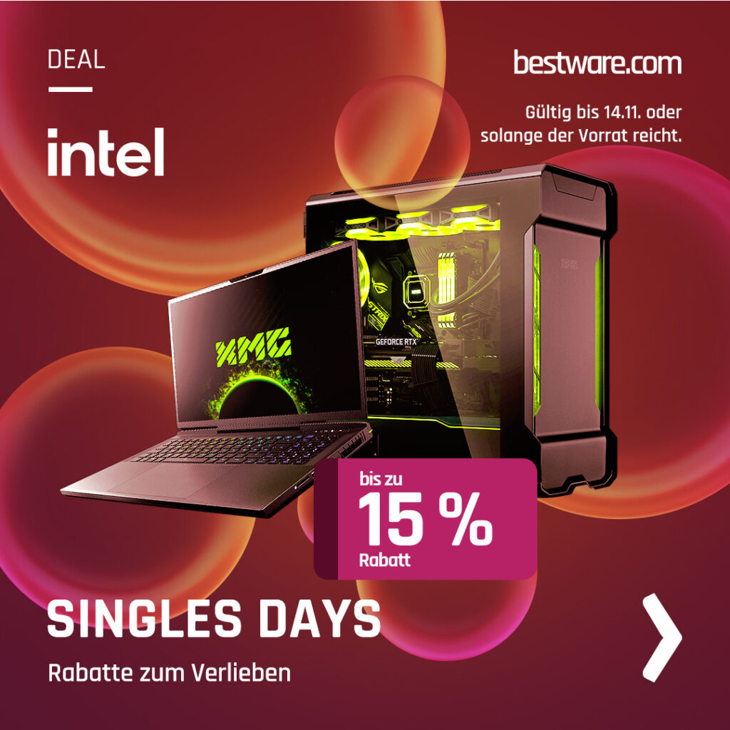 Singles Days auf bestware.com: Laptops und Desktop-PCs von XMG und SCHENKER bis zu 15 Prozent günstiger