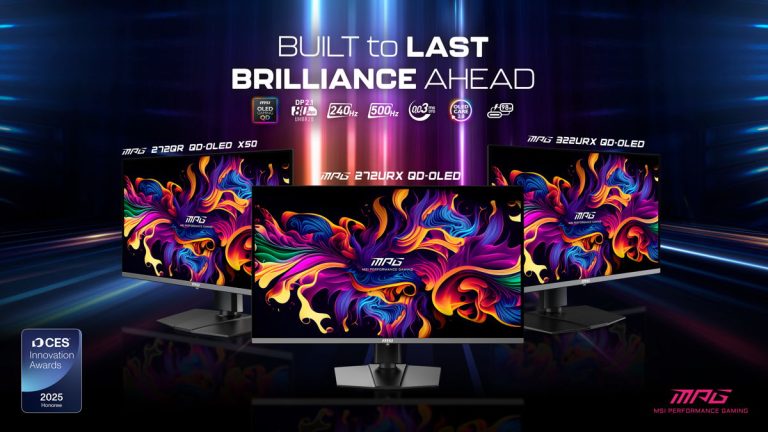 CES 2025: MSI stellt weltweit die ersten 27” 4K 240Hz- und 27” QHD 500Hz QD-OLED-Monitore vor