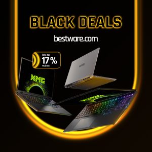 BLACK DEALS 2025 auf bestware.com: Die größte Rabattaktion des Jahres für Gaming-Laptops und Ultrabooks von XMG 251020_bestware_Black-Deals_Ads_1-1_DE