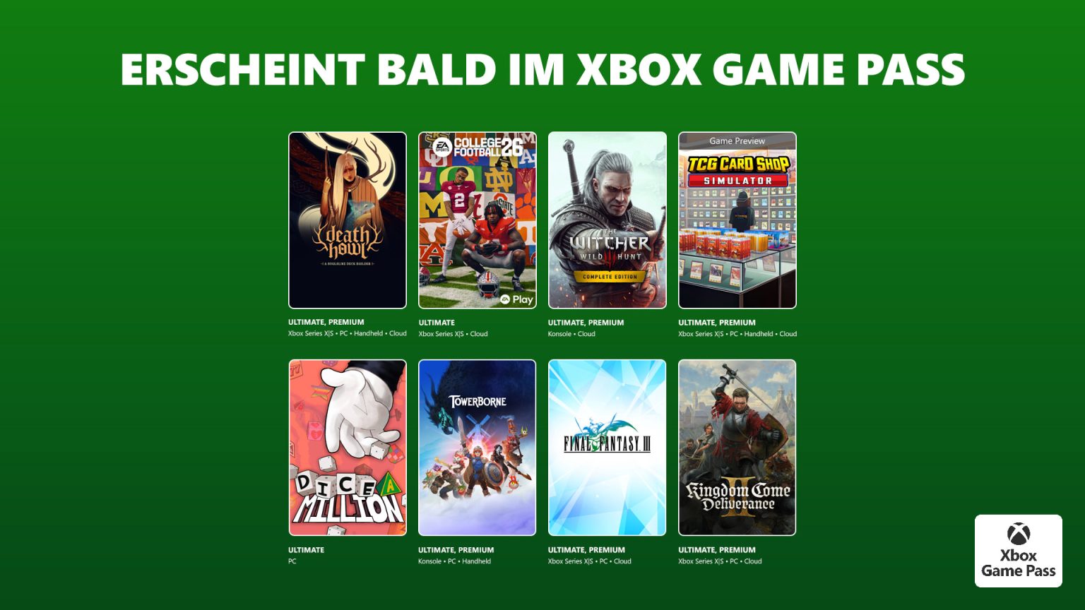 Xbox Game Pass: Weitere Highlights im Februar