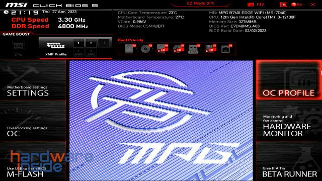 MSI MPG B760I EDGE WIFI BIOS