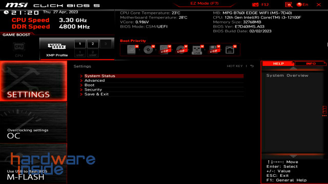 MSI MPG B760I EDGE WIFI BIOS