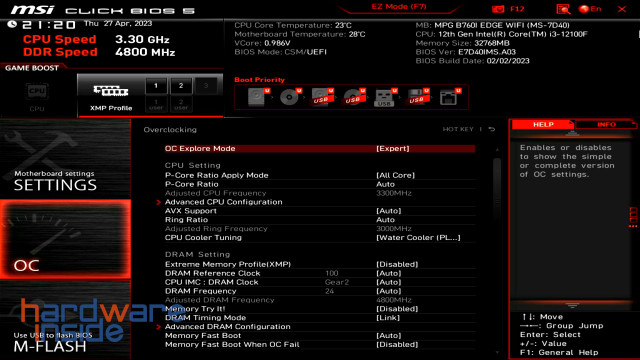 MSI MPG B760I EDGE WIFI BIOS
