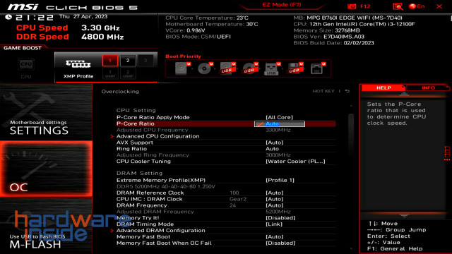 MSI MPG B760I EDGE WIFI BIOS