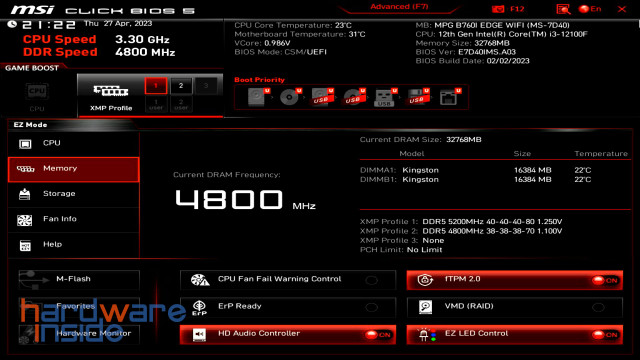 MSI MPG B760I EDGE WIFI BIOS