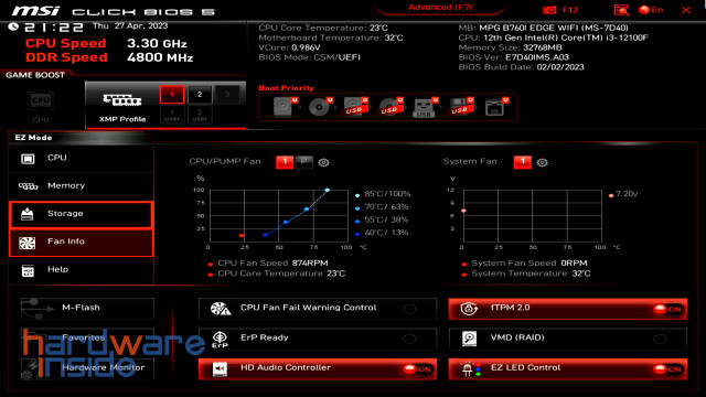MSI MPG B760I EDGE WIFI BIOS