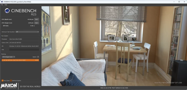 Asus AI Overclocked / DDR5-6000 Cinebench R23 (ASUS ROG MAXIMUS Z890 HERO / Intel Core Ultra 9 Prozessor 285K / DDR5-6000)